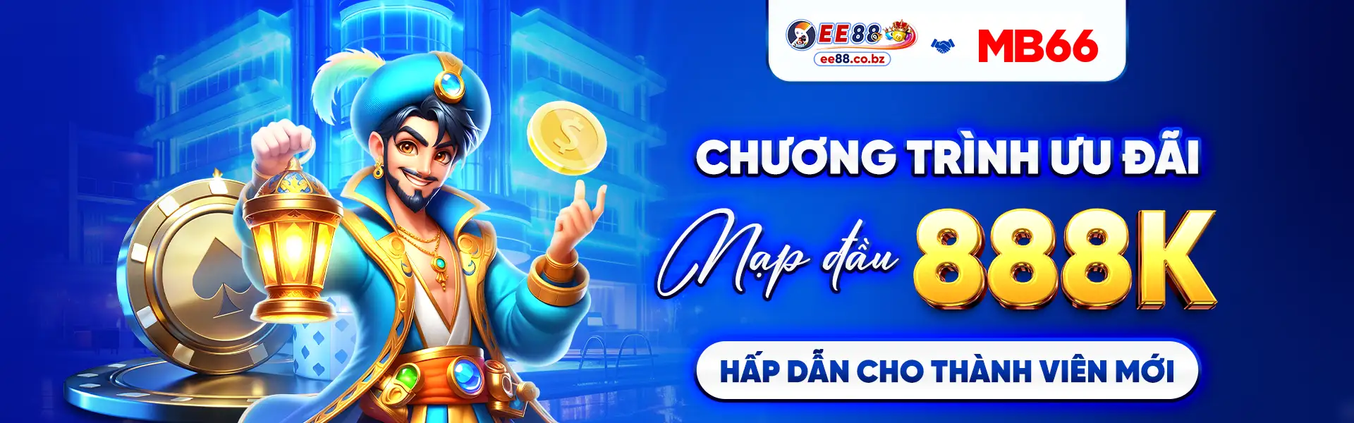 banner khuyến mãi tặng 888k của thương hiệu ee88